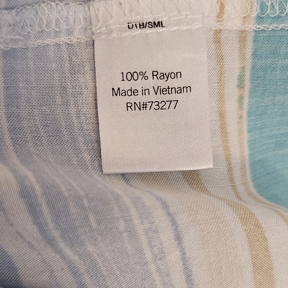 Sonoma Women's Tank Top 1X Multicolored Stripped Tank with Keyhole Tie - Picture 5 of 6